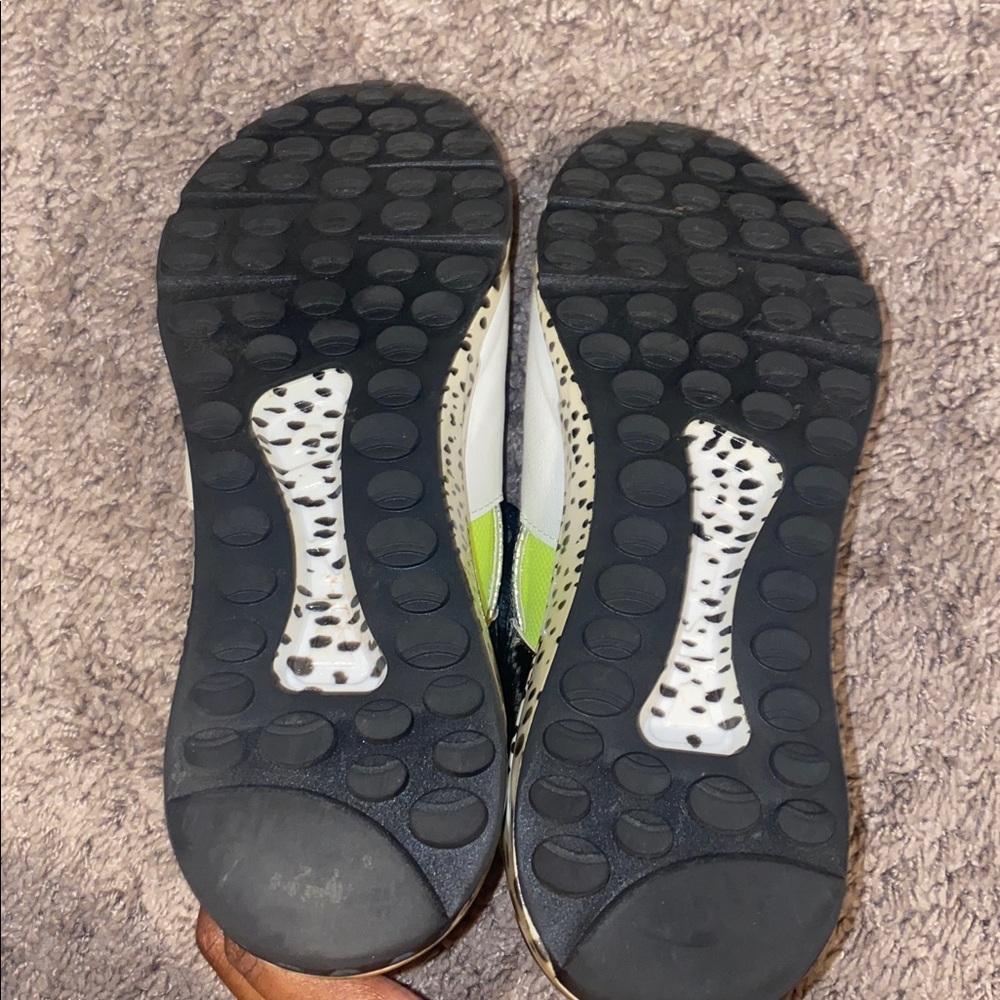 Steve Madden Cliff Neon Green and Black Wedge Sneakers - Picture 8 of 10